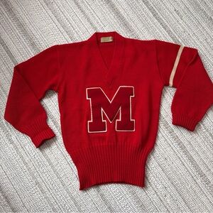 Rare Early 1900's Imperial VARSITY SWEATER-M Chenille Patch-Milwaukee Wisconsin